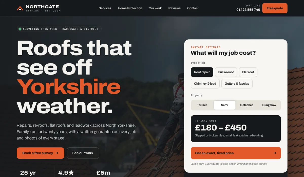 Northgate Roofing website