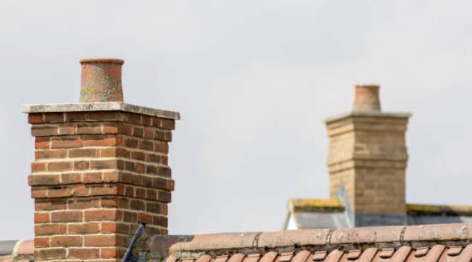 Period brick chimney stacks